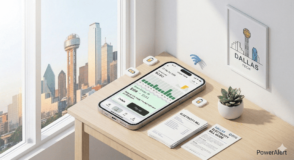 Illustration for the Dallas electricity bill guide.