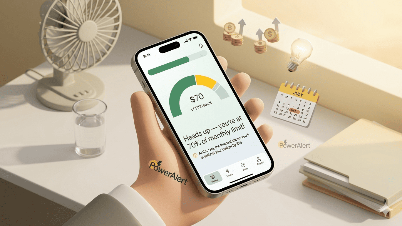 Illustration for manual provider checks versus automatic electricity alerts.