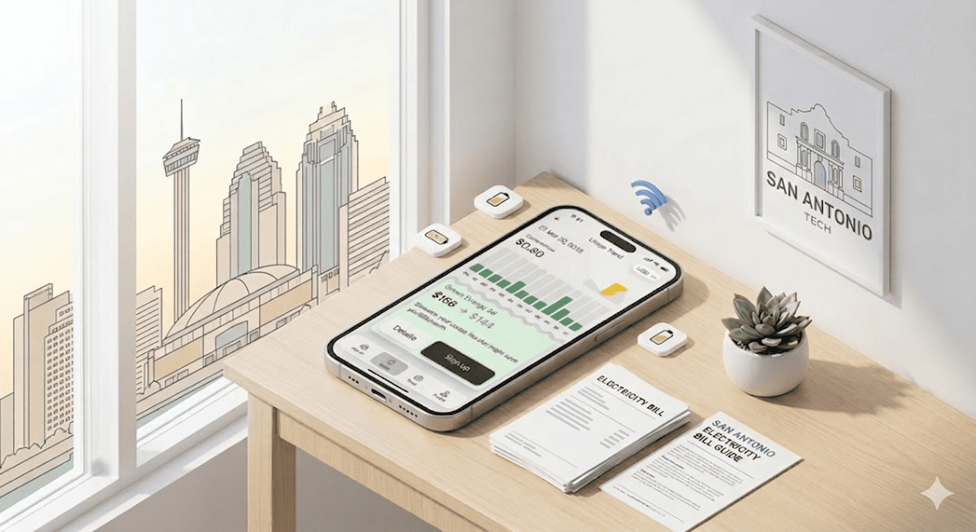 Illustration for the San Antonio electricity bill guide.